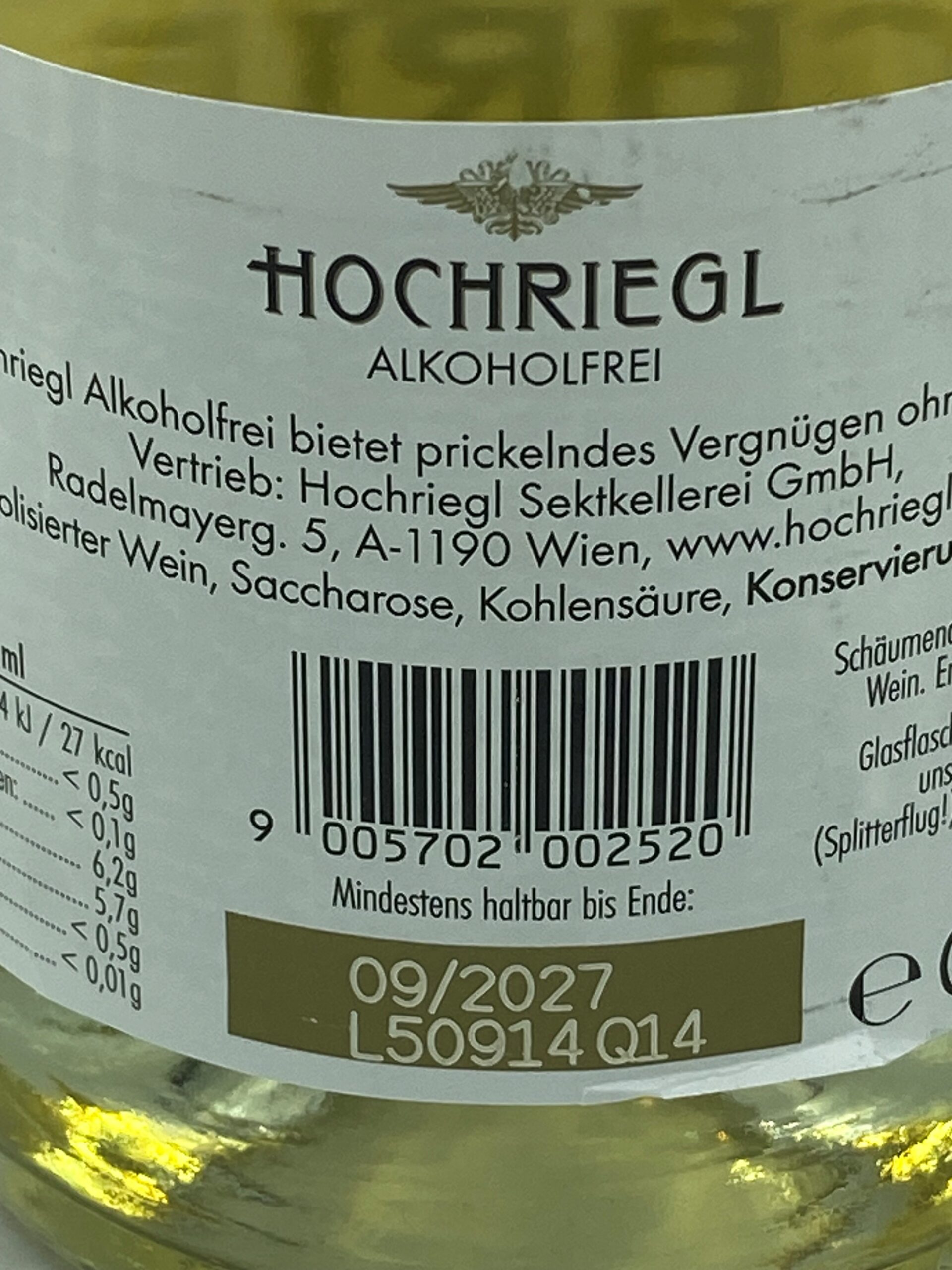 Hochriegl Sekt Alcoholvrij - Afbeelding 2